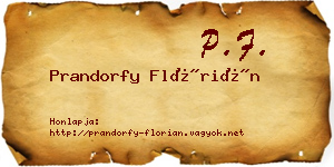 Prandorfy Flórián névjegykártya